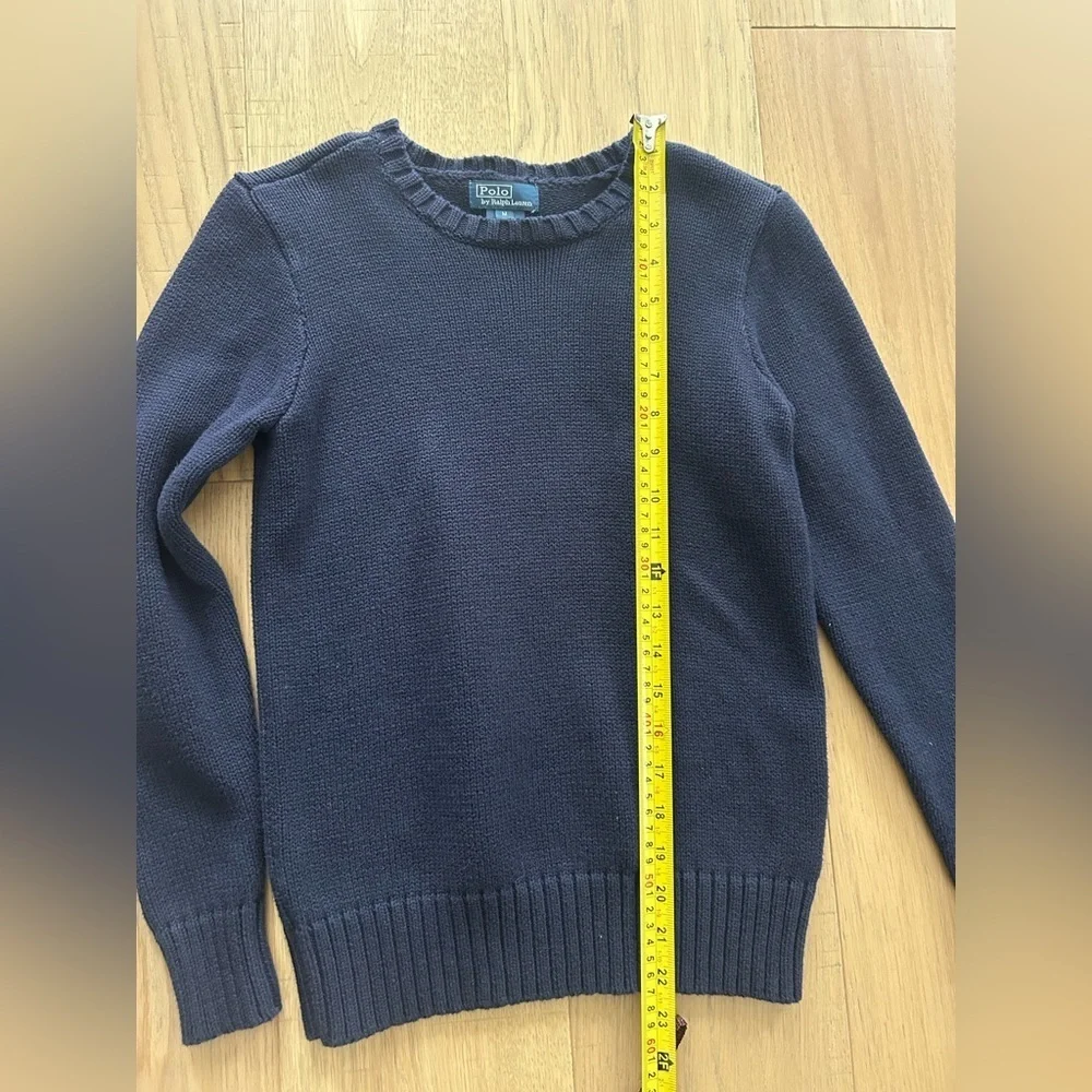 Polo Ralph Lauren Boys’ Navy Blue Cotton Crewneck Sweater